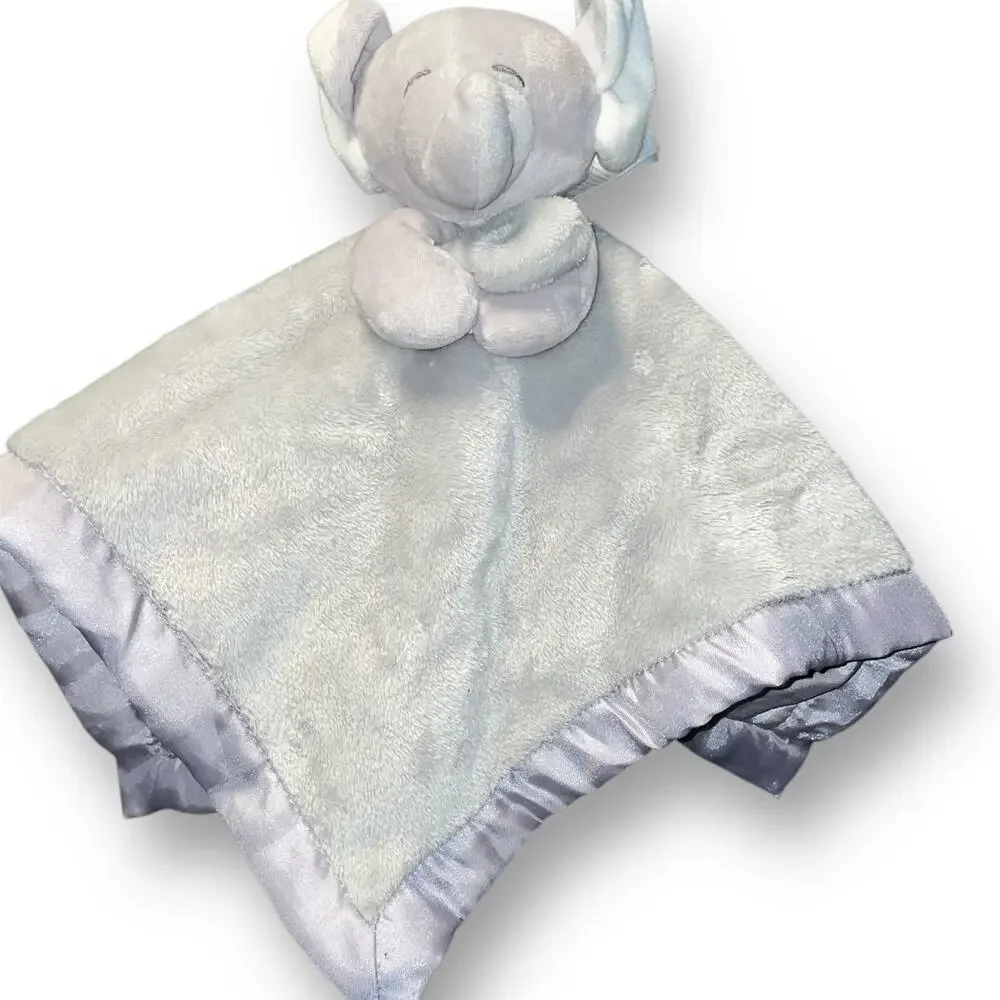 Carters Elephant Lovey Security Blanket Baby Safe Stitched Eyes Gray Nursery 14